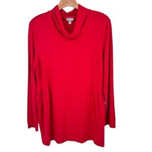 J.Jill Wearever Collection Stretch Red Cowl Neck Tunic Top size medium womens